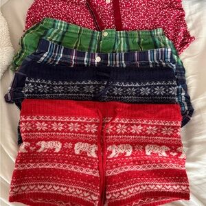 Aerie Pajama Shorts Bundle including Fair Isle Sweater Shorts in Navy and Red